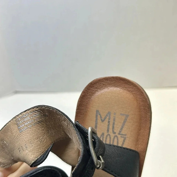 Miz Mooz Fifi Sandals Shoes Leather Ankle Strap Black Tan Size 41 US 10 Wide - Picture 9 of 11